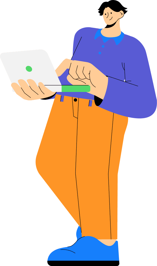 man with a laptop